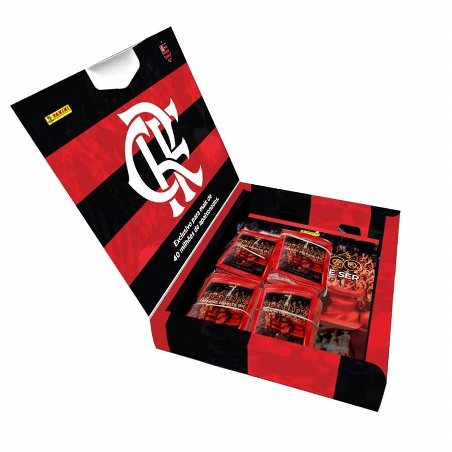 Box Premium Flamengo Livro Ilustrado Capa Dura 50 Envelopes 6 Cromos